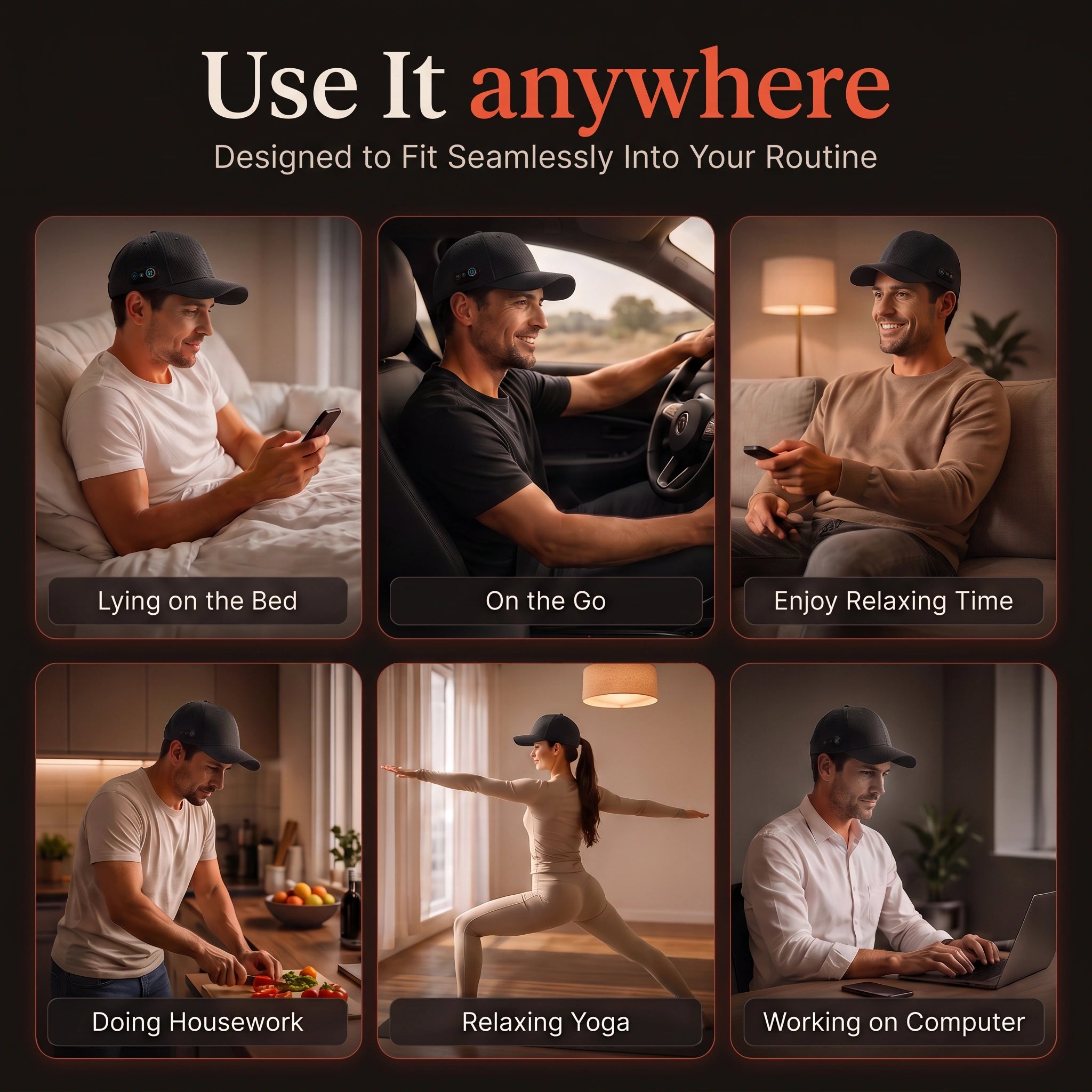 Amal cap used in different everyday settings
